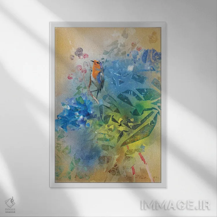 تابلو انتزاعی تابستان ۴ اثر ایگور ژوک - نمای قابدار سفید