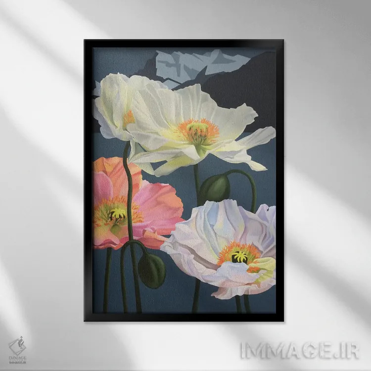 تابلو دکوراتیو ریویرای مونترو اثر ایلدزه اوس - نمای قابدار مشکی