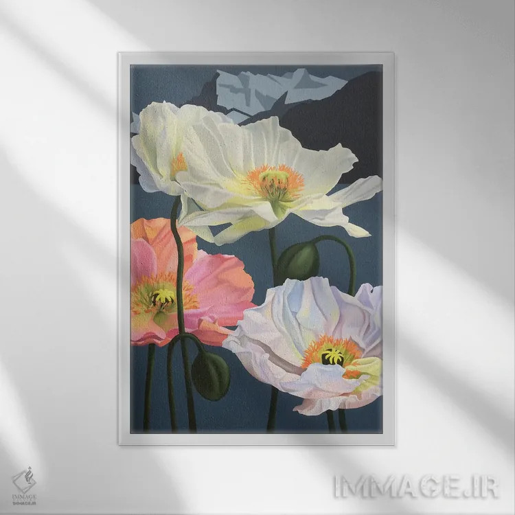 تابلو دکوراتیو ریویرای مونترو اثر ایلدزه اوس - نمای قابدار سفید