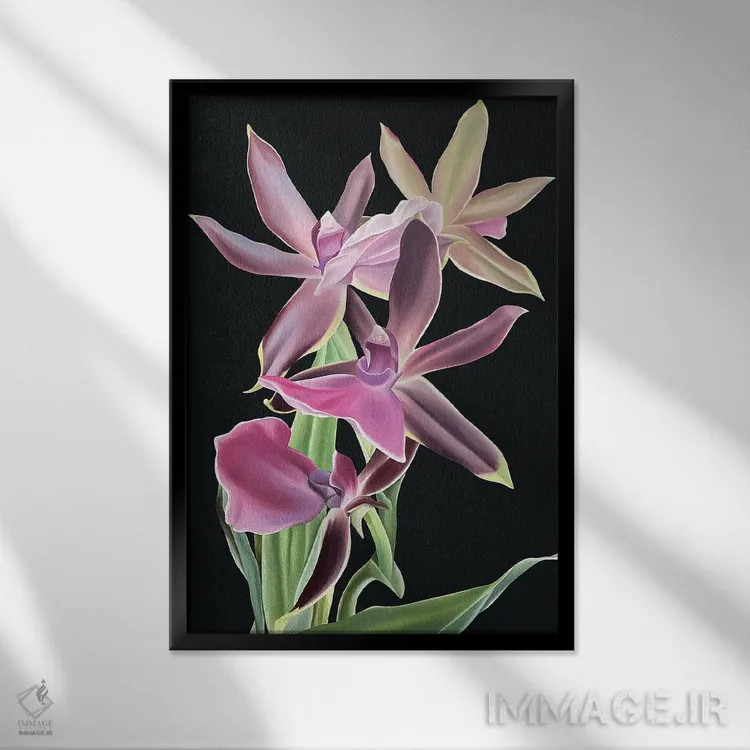 تابلو دکوراتیو مخمل سلطنتی اثر ایلدزه اوس - نمای قابدار مشکی