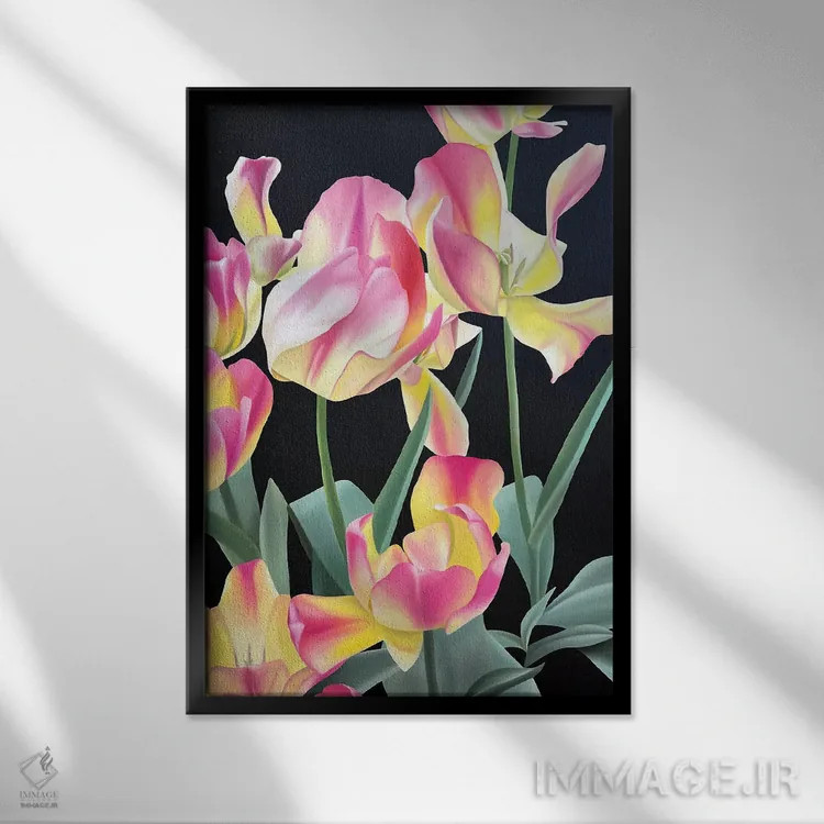 تابلو دکوراتیو گیرنده آفتاب اثر ایلدزه اوس - نمای قابدار مشکی