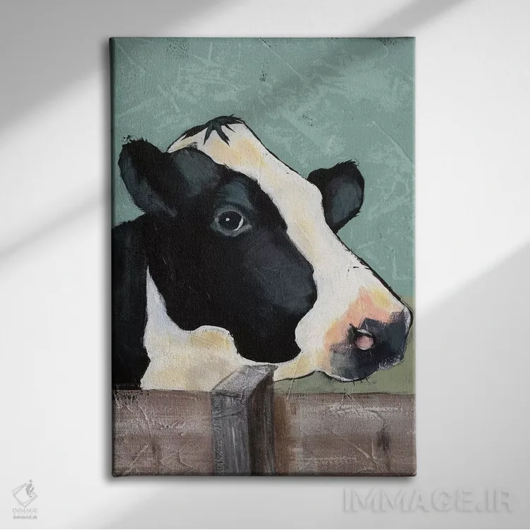 تابلو مدرن گاو هلشتاین I اثر جید رینولدز - نمای روبهرو روی دیوار