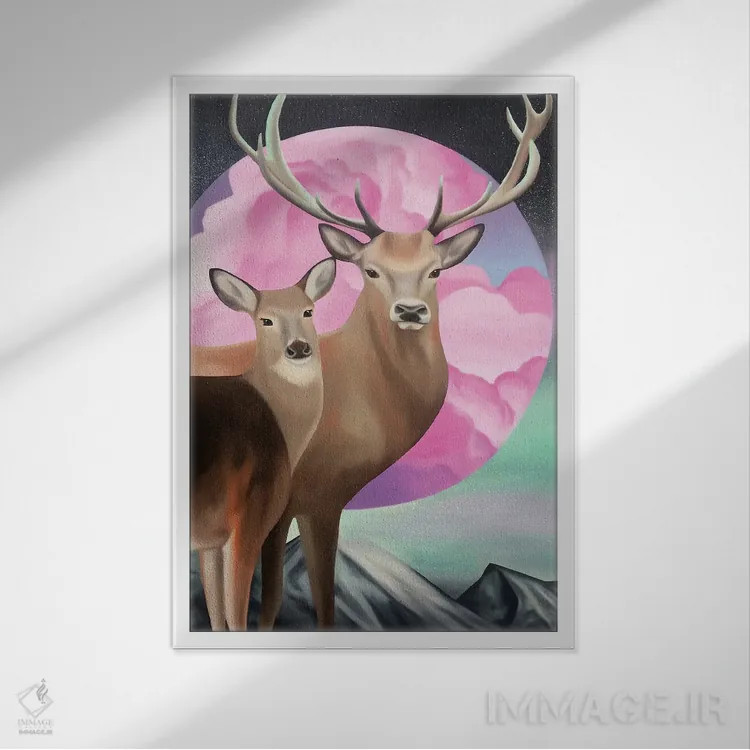 تابلو دکوراتیو آوردن جادو اثر ایلدزه اوس - نمای قابدار سفید