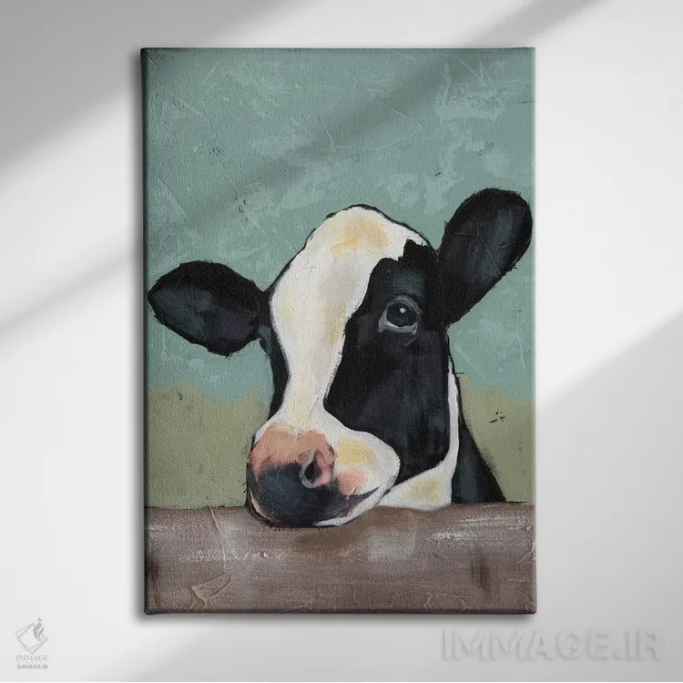 تابلو مدرن گاو هلشتاین II اثر جید رینولدز - نمای روبهرو روی دیوار