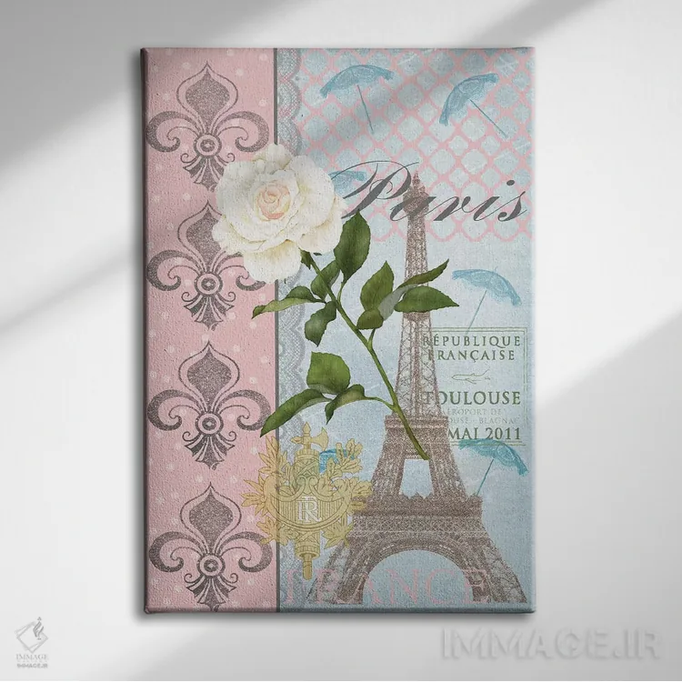 تابلو دکوراتیو زندگی به رنگ صورتی II اثر جید رینولدز - نمای روبهرو روی دیوار