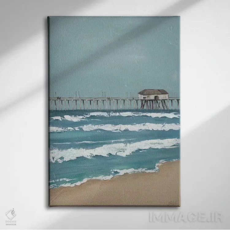 تابلو دکوراتیو اسکله ماهیگیری دیپتیک II اثر جید رینولدز - نمای روبهرو روی دیوار