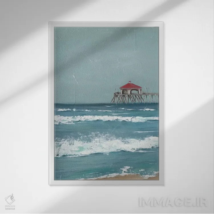 تابلو دکوراتیو اسکله ماهیگیری دیپتیک I اثر جید رینولدز - نمای قابدار سفید