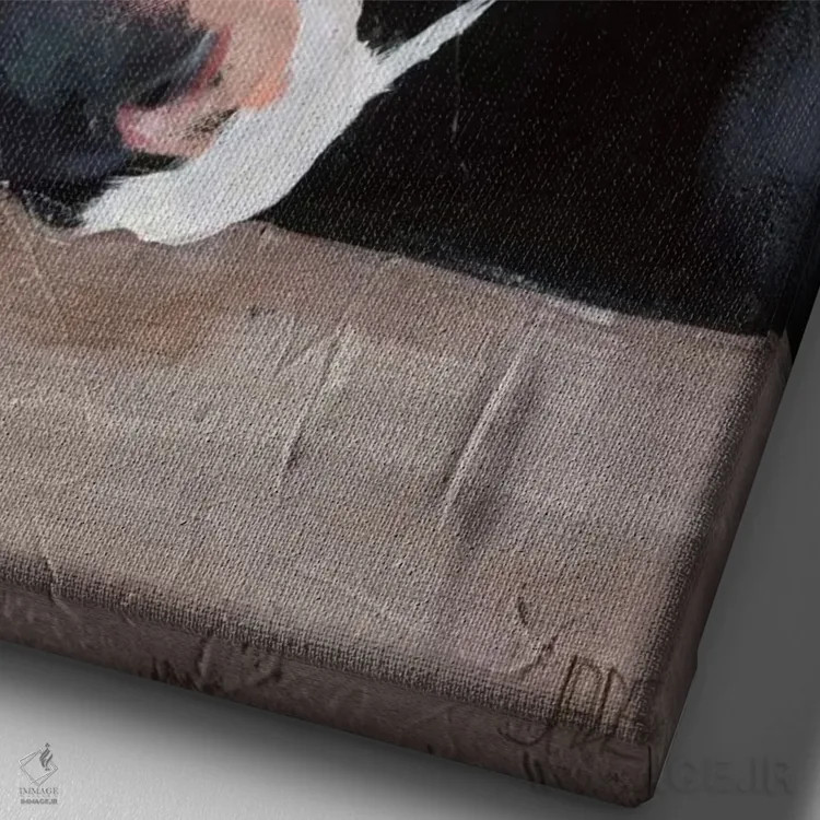 تابلو مدرن گاو هلشتاین III اثر جید رینولدز - نمای نزدیک بافت بوم