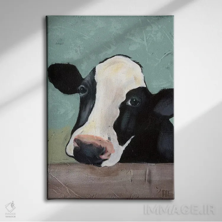 تابلو مدرن گاو هلشتاین III اثر جید رینولدز - نمای روبهرو روی دیوار
