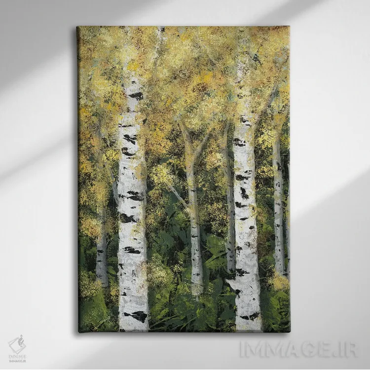 تابلو دکوراتیو خط درختان توسکا I اثر جید رینولدز - نمای روبهرو روی دیوار