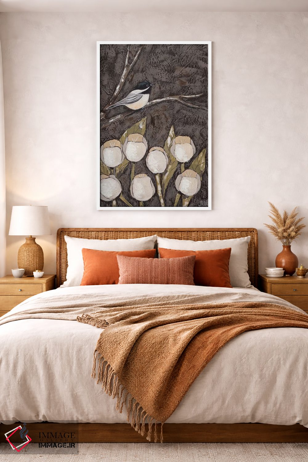 تابلو مدرن چیکادی و لاله ها I اثر جید رینولدز - D2W