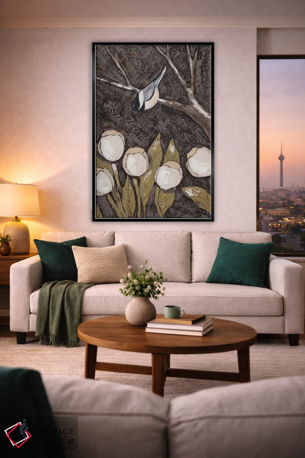 تابلو مدرن چیکادی و لاله ها II اثر جید رینولدز - D2B