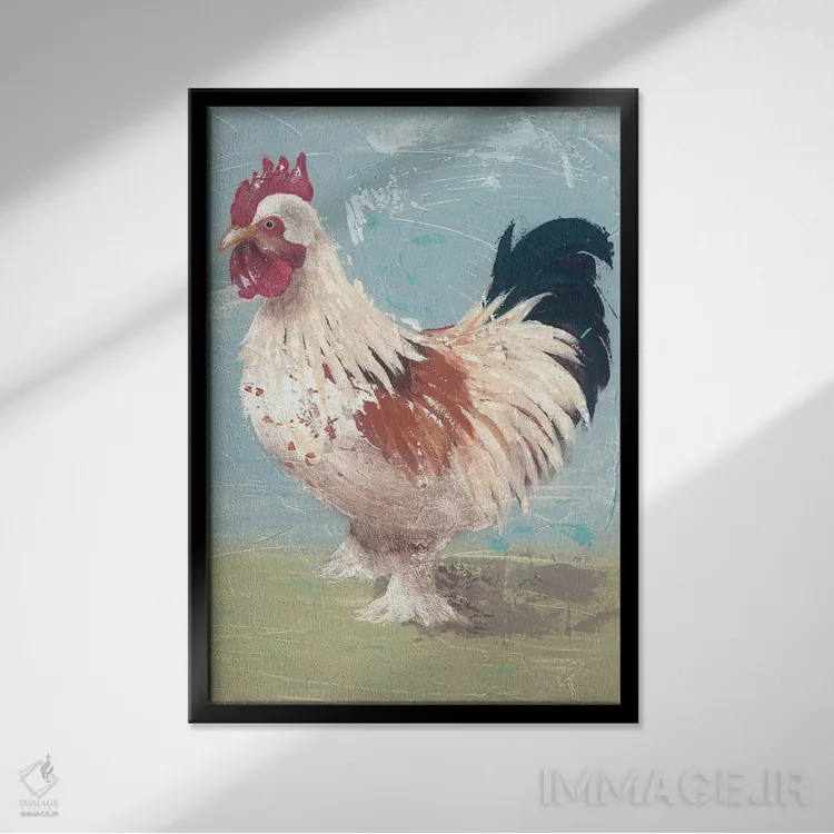 تابلو مدرن زندگی مزرعه - مرغ ها II اثر جید رینولدز - نمای قابدار مشکی