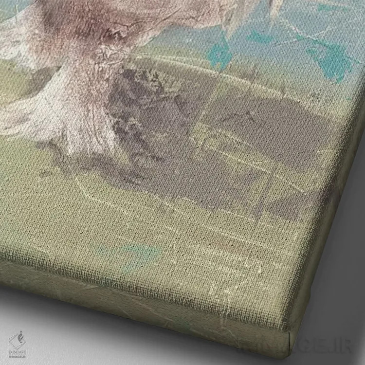 تابلو مدرن زندگی مزرعه - مرغ ها II اثر جید رینولدز - نمای نزدیک بافت بوم