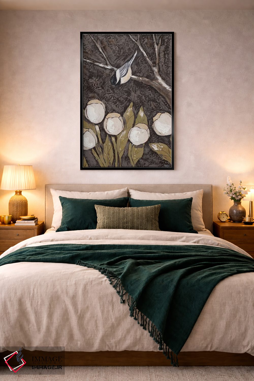 تابلو مدرن چیکادی و لاله ها II اثر جید رینولدز - D4B