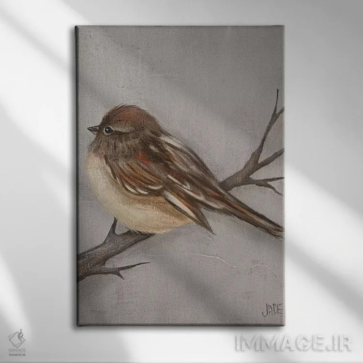 تابلو دکوراتیو پرنده زمستانی III اثر جید رینولدز - نمای روبهرو روی دیوار