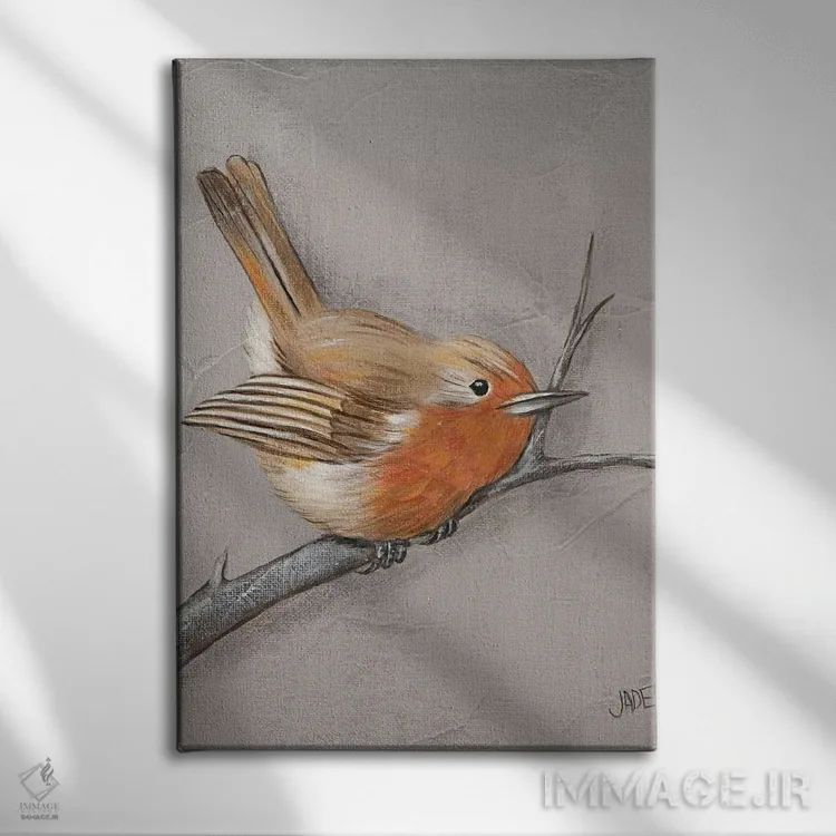 تابلو دکوراتیو پرنده زمستانی II اثر جید رینولدز - نمای روبهرو روی دیوار