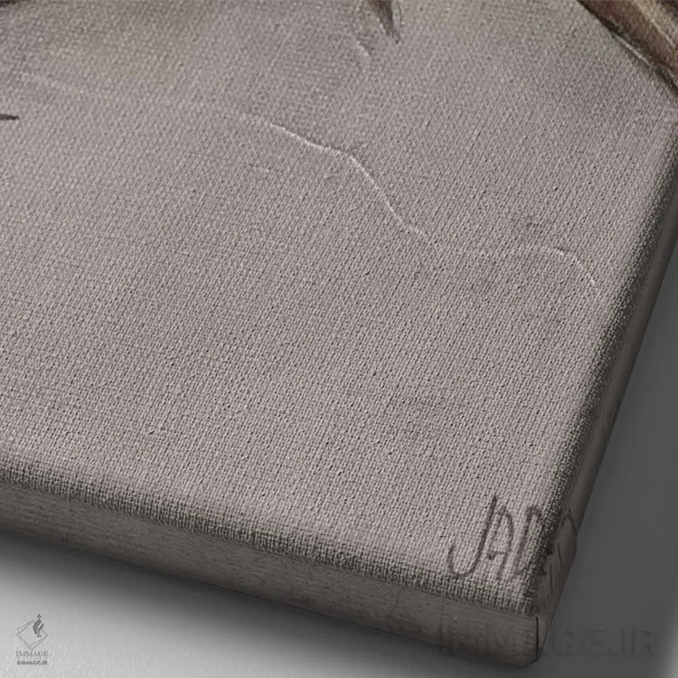 تابلو دکوراتیو پرنده زمستانی III اثر جید رینولدز - نمای نزدیک بافت بوم