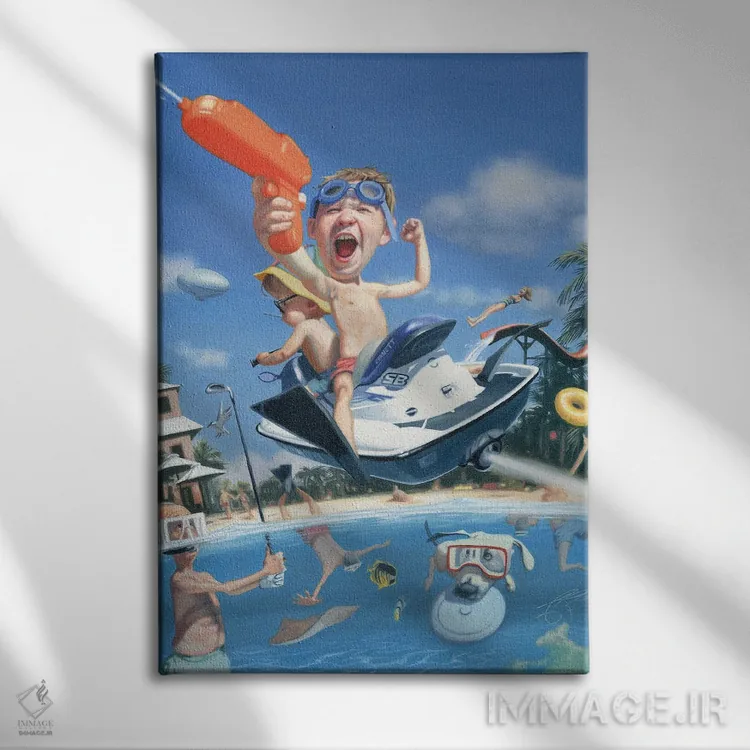 تابلو دکوراتیو بهترین پارک های آبی اثر جیمز بنت - نمای روبهرو روی دیوار