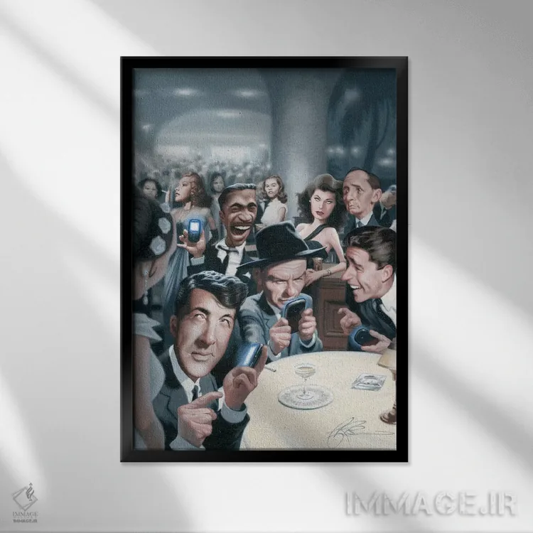 تابلو دکوراتیو توییت های گروه موش ها اثر جیمز بنت - نمای قابدار مشکی