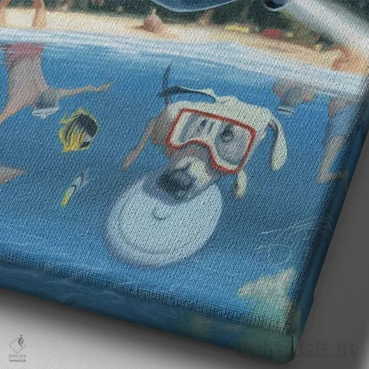 تابلو دکوراتیو بهترین پارک های آبی اثر جیمز بنت - نمای نزدیک بافت بوم