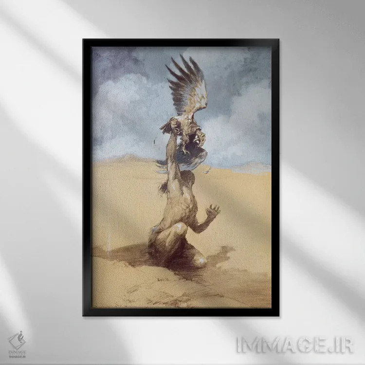 تابلو دکوراتیو تارزان بی مهار اثر جی. آلن سنت جان - نمای قابدار مشکی