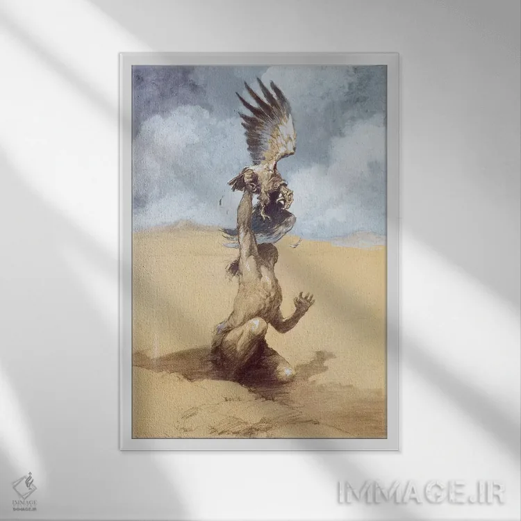 تابلو دکوراتیو تارزان بی مهار اثر جی. آلن سنت جان - نمای قابدار سفید