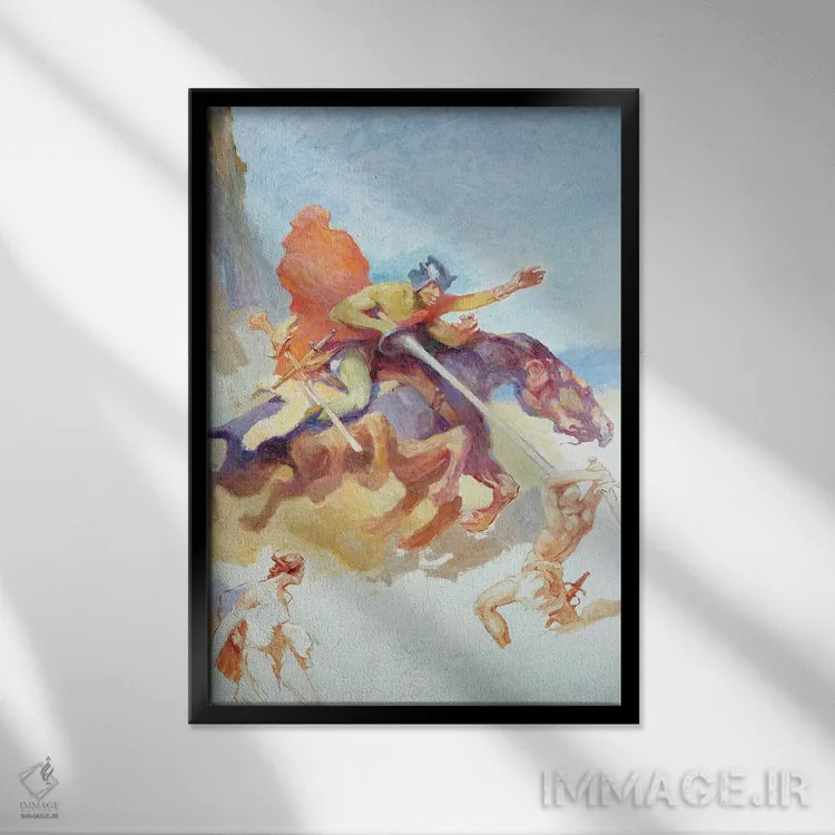 تابلو دکوراتیو Maid of Mars,ثوویا، دوشیزه مریخ اثر جی. آلن سنت جان - نمای قابدار مشکی