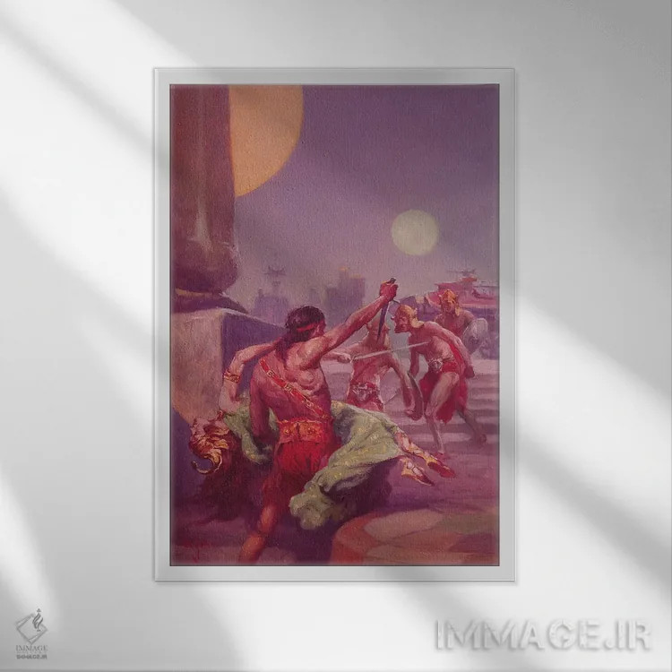 تابلو دکوراتیو مغز متفکر مریخ اثر جی. آلن سنت جان - نمای قابدار سفید