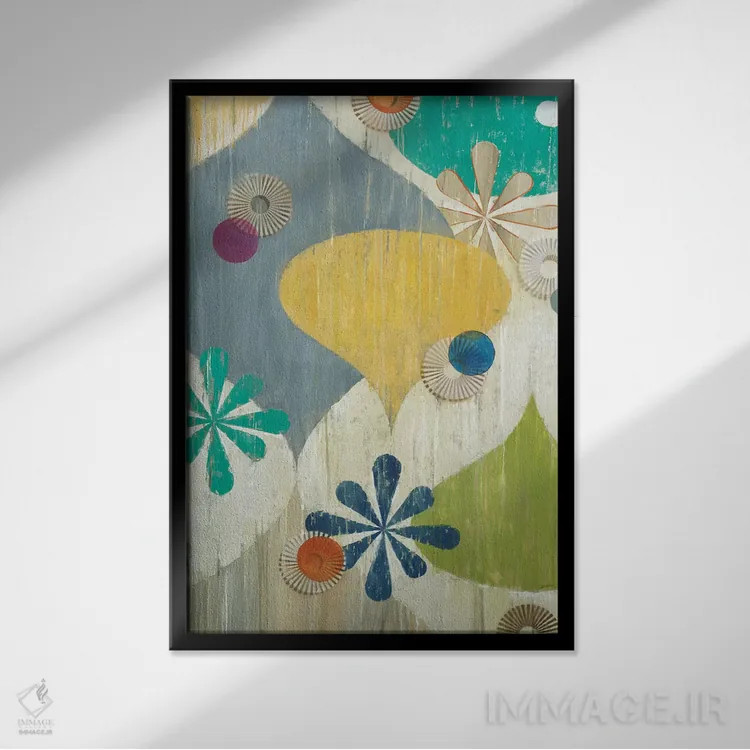 تابلو انتزاعی ستاره نما اثر لیز جارباور - نمای قابدار مشکی