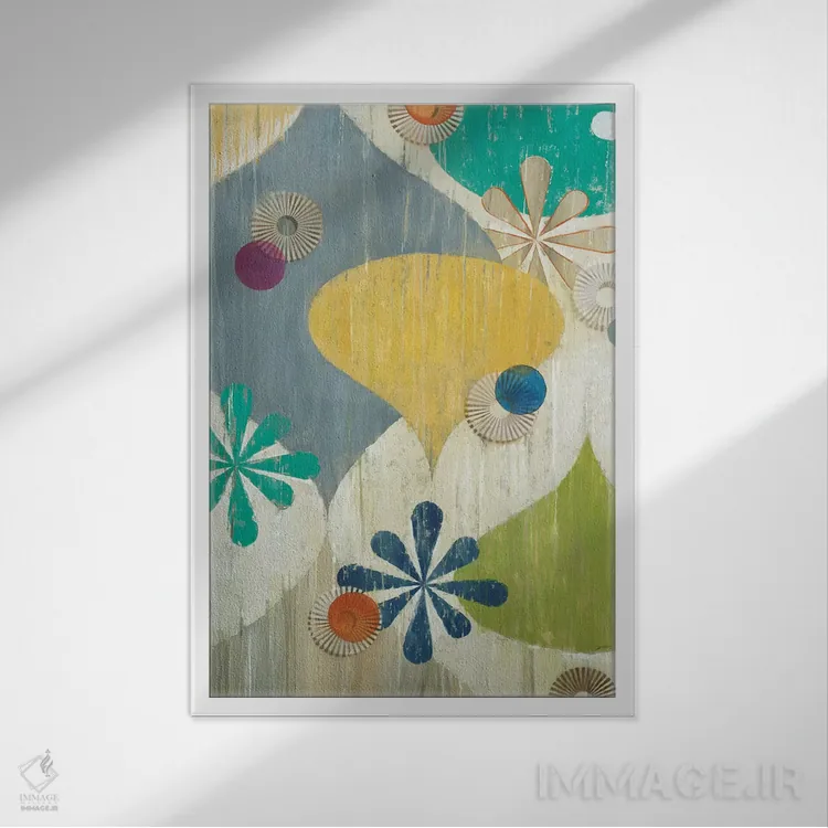 تابلو انتزاعی ستاره نما اثر لیز جارباور - نمای قابدار سفید