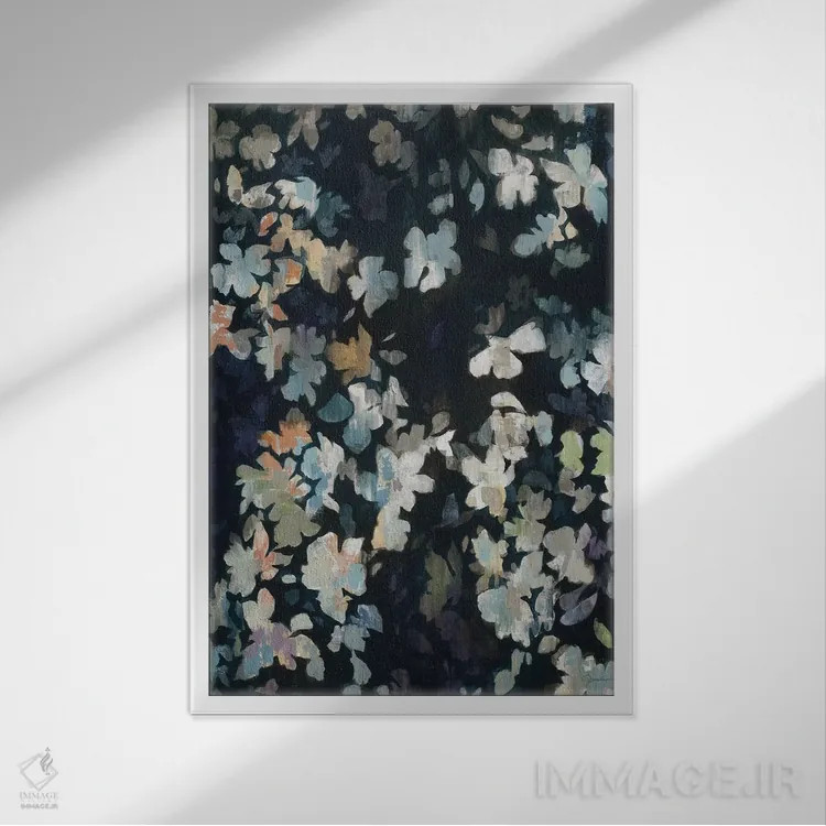 تابلو انتزاعی گردباد اثر لیز جارباور - نمای قابدار سفید