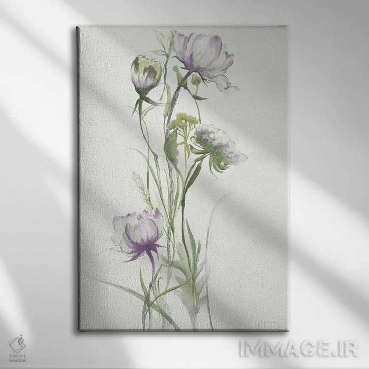تابلو دکوراتیو گل های وحشی اواخر تابستان ۱ اثر لیز جارباور - نمای روبهرو روی دیوار