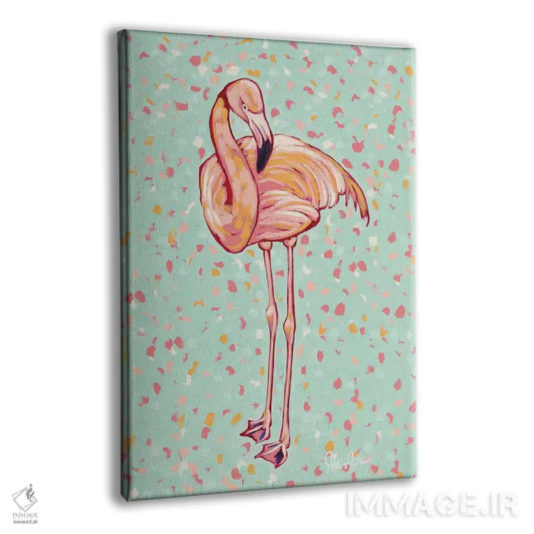 تابلو دکوراتیو پرتره فلامینگو I اثر جودی آگوستین - نمای پرسپکتیو محصول
