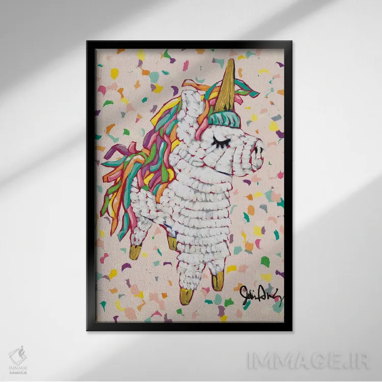 تابلو دکوراتیو ملکه پینیاتا اثر جودی آگوستین - نمای قابدار مشکی