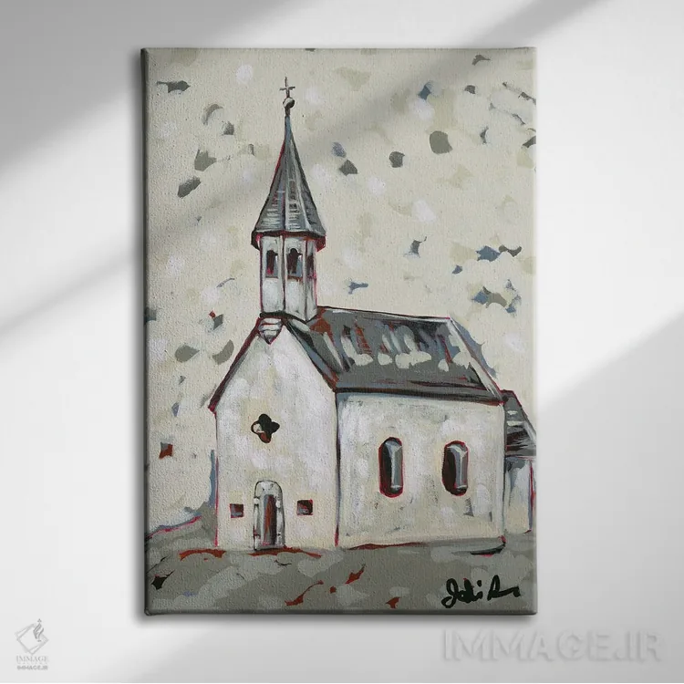 تابلو مدرن این است مناره کلیسا اثر جودی آگوستین - نمای روبهرو روی دیوار