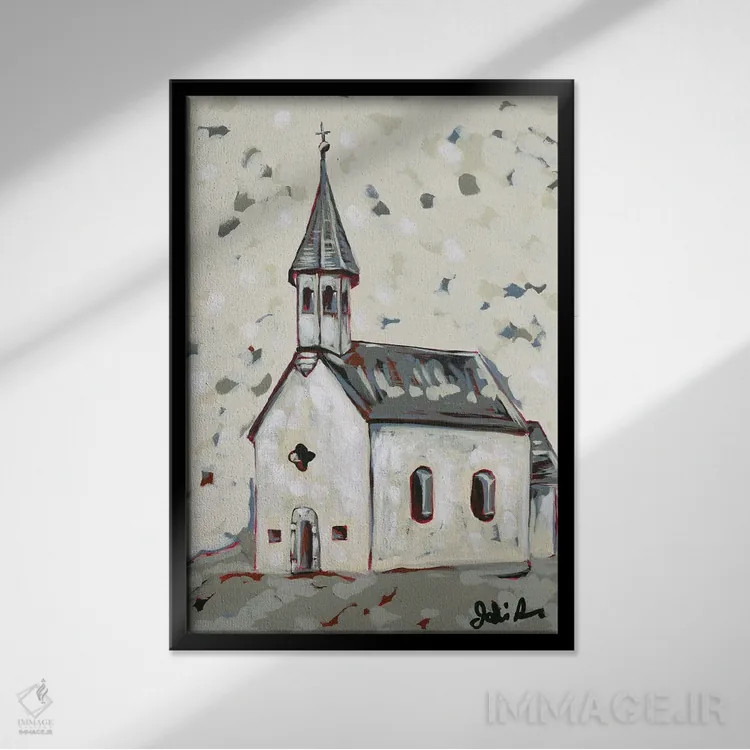 تابلو مدرن این است مناره کلیسا اثر جودی آگوستین - نمای قابدار مشکی