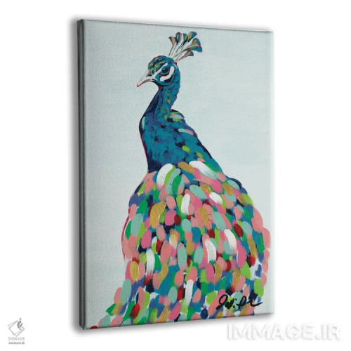 تابلو دکوراتیو طاووس پاپ II اثر جودی آگوستین - نمای پرسپکتیو محصول