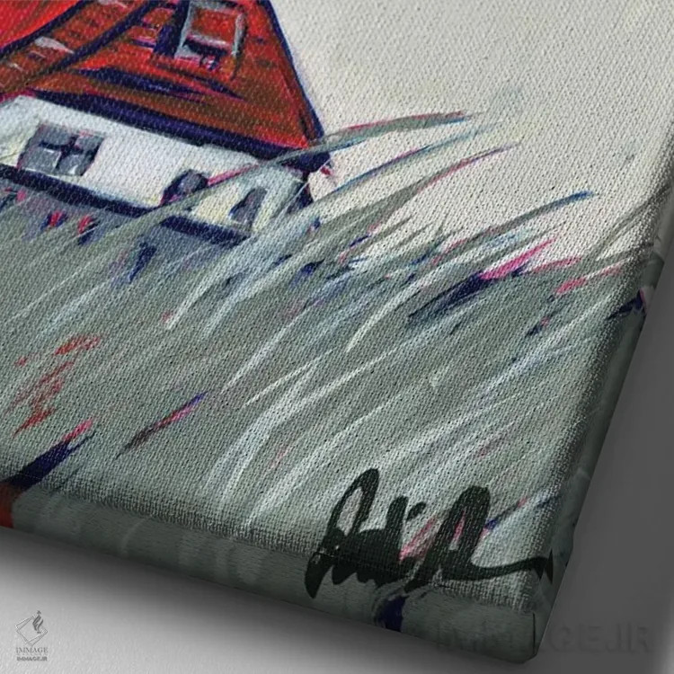 تابلو دکوراتیو فانوس دریایی پاپ II اثر جودی آگوستین - نمای نزدیک بافت بوم