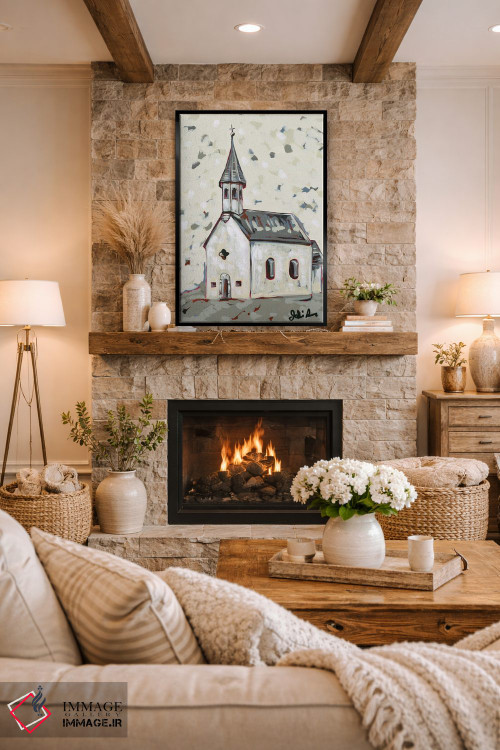 تابلو مدرن این است مناره کلیسا اثر جودی آگوستین - D2B