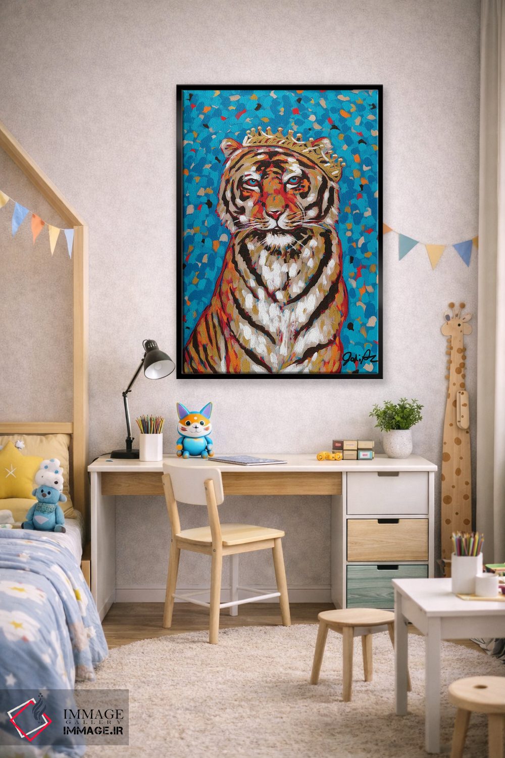 تابلو دکوراتیو ملکه ببر اثر جودی آگوستین - D2B