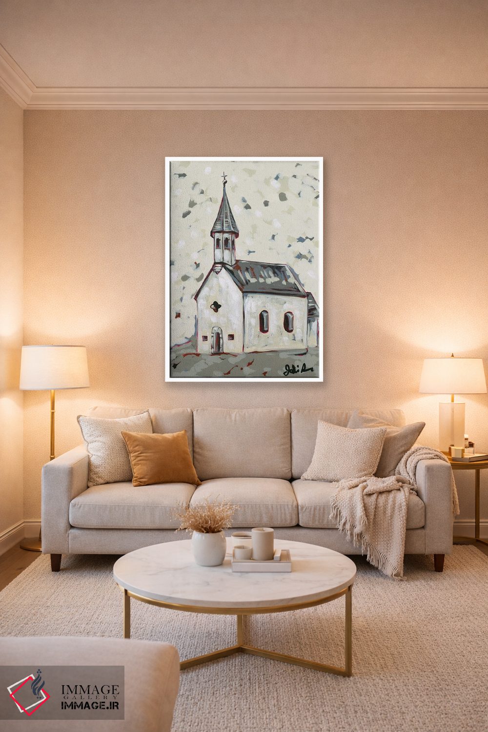 تابلو مدرن این است مناره کلیسا اثر جودی آگوستین - D3W