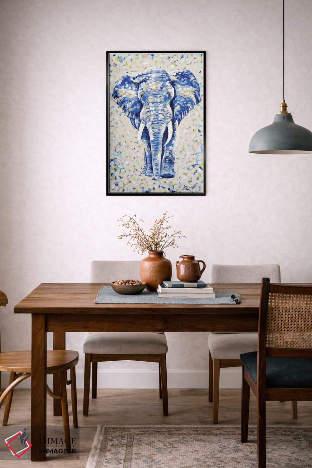 تابلو دکوراتیو فیل بادامی اثر جودی آگوستین - D6B