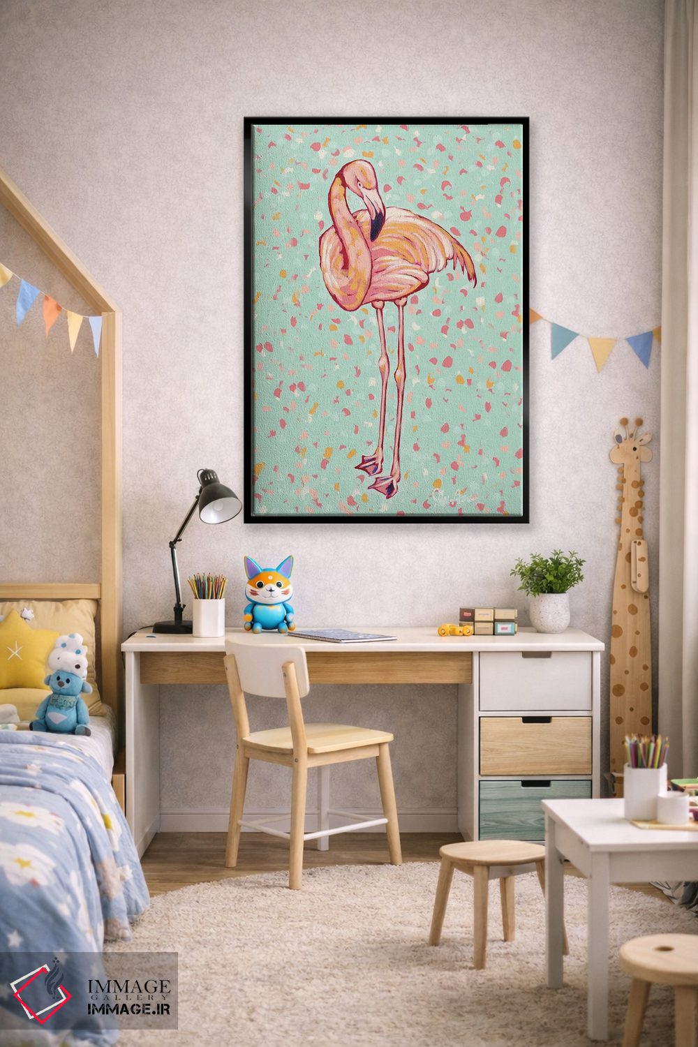 تابلو دکوراتیو پرتره فلامینگو I اثر جودی آگوستین - D3B