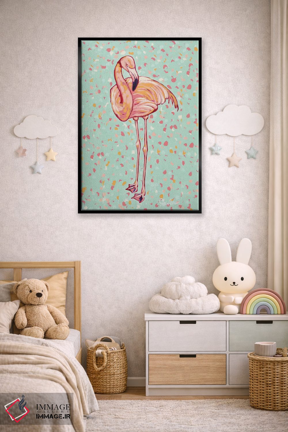 تابلو دکوراتیو پرتره فلامینگو I اثر جودی آگوستین - D5B