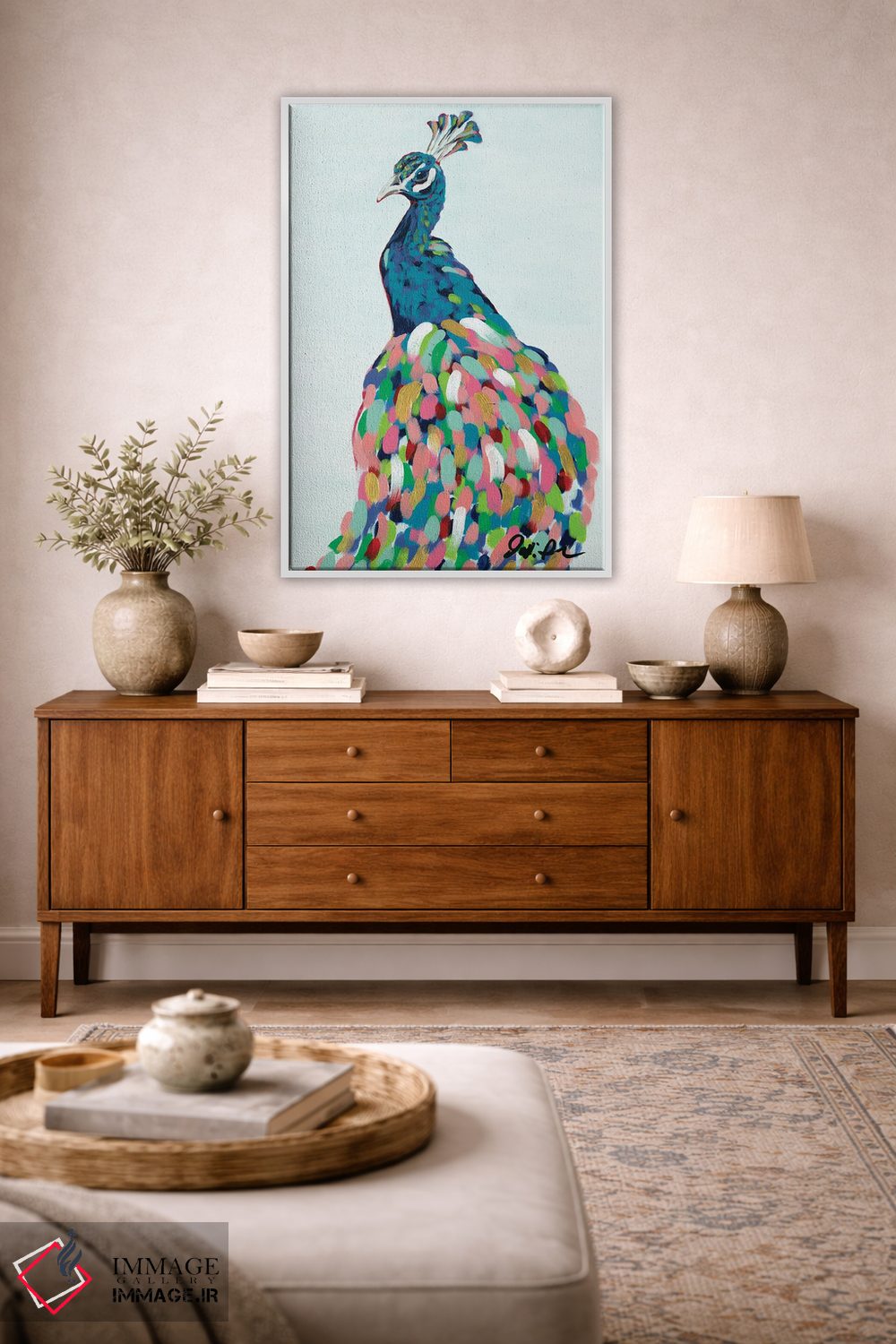 تابلو دکوراتیو طاووس پاپ II اثر جودی آگوستین - D3W