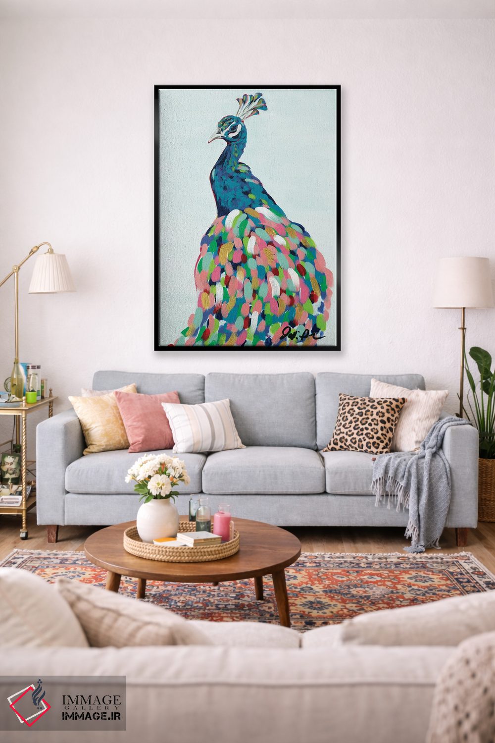 تابلو دکوراتیو طاووس پاپ II اثر جودی آگوستین - D2B
