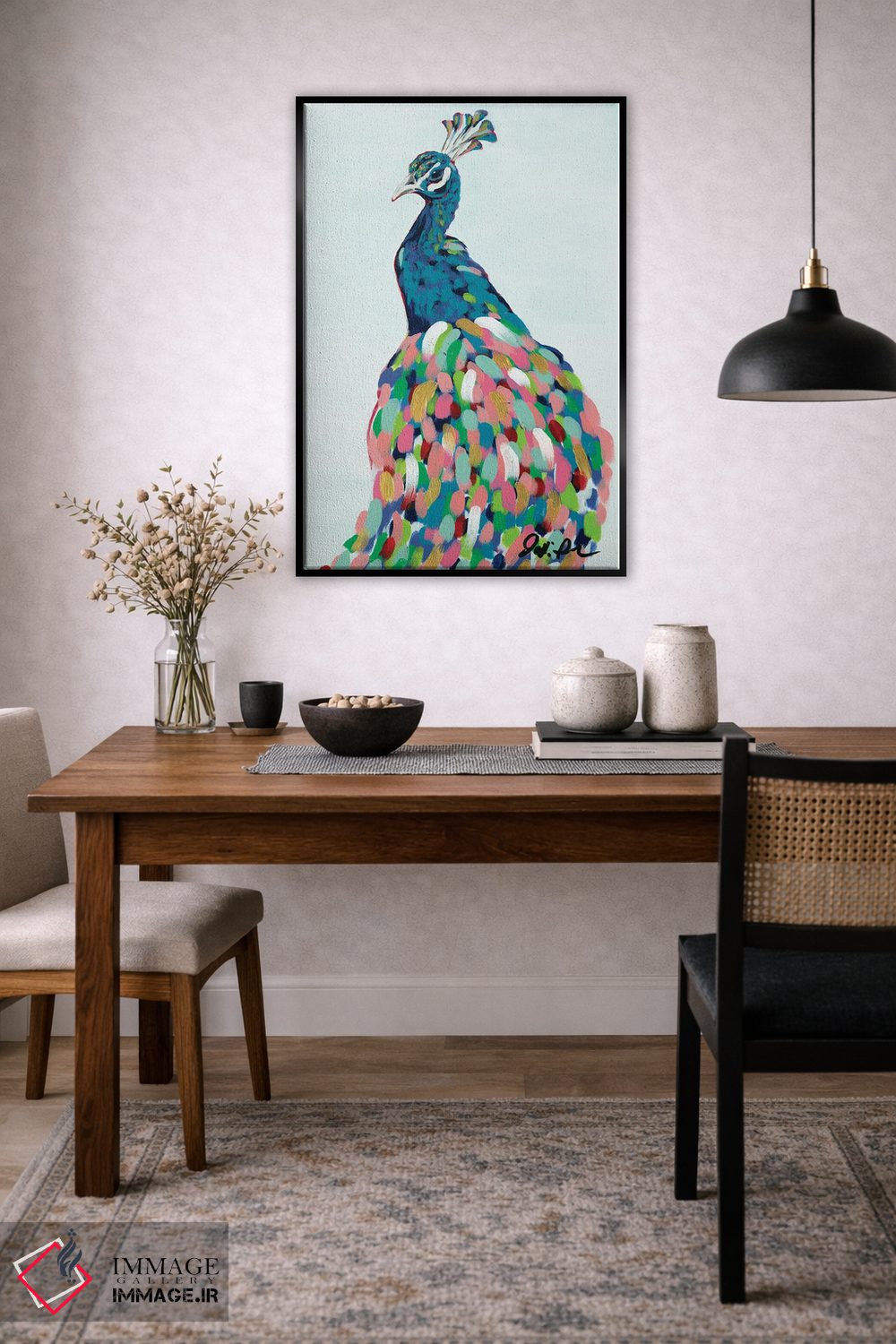 تابلو دکوراتیو طاووس پاپ II اثر جودی آگوستین - D5B