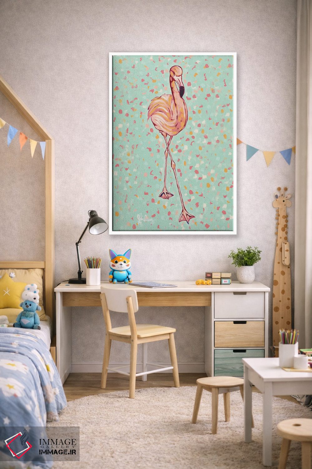تابلو دکوراتیو پرتره فلامینگو II اثر جودی آگوستین - D1W