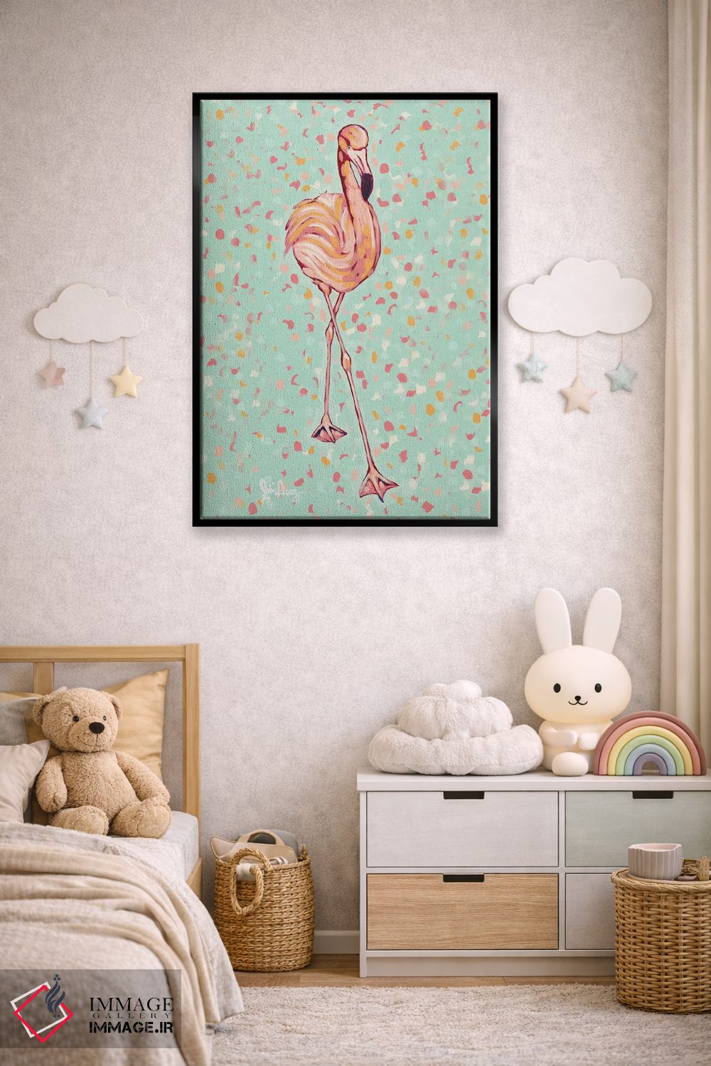 تابلو دکوراتیو پرتره فلامینگو II اثر جودی آگوستین - D6B